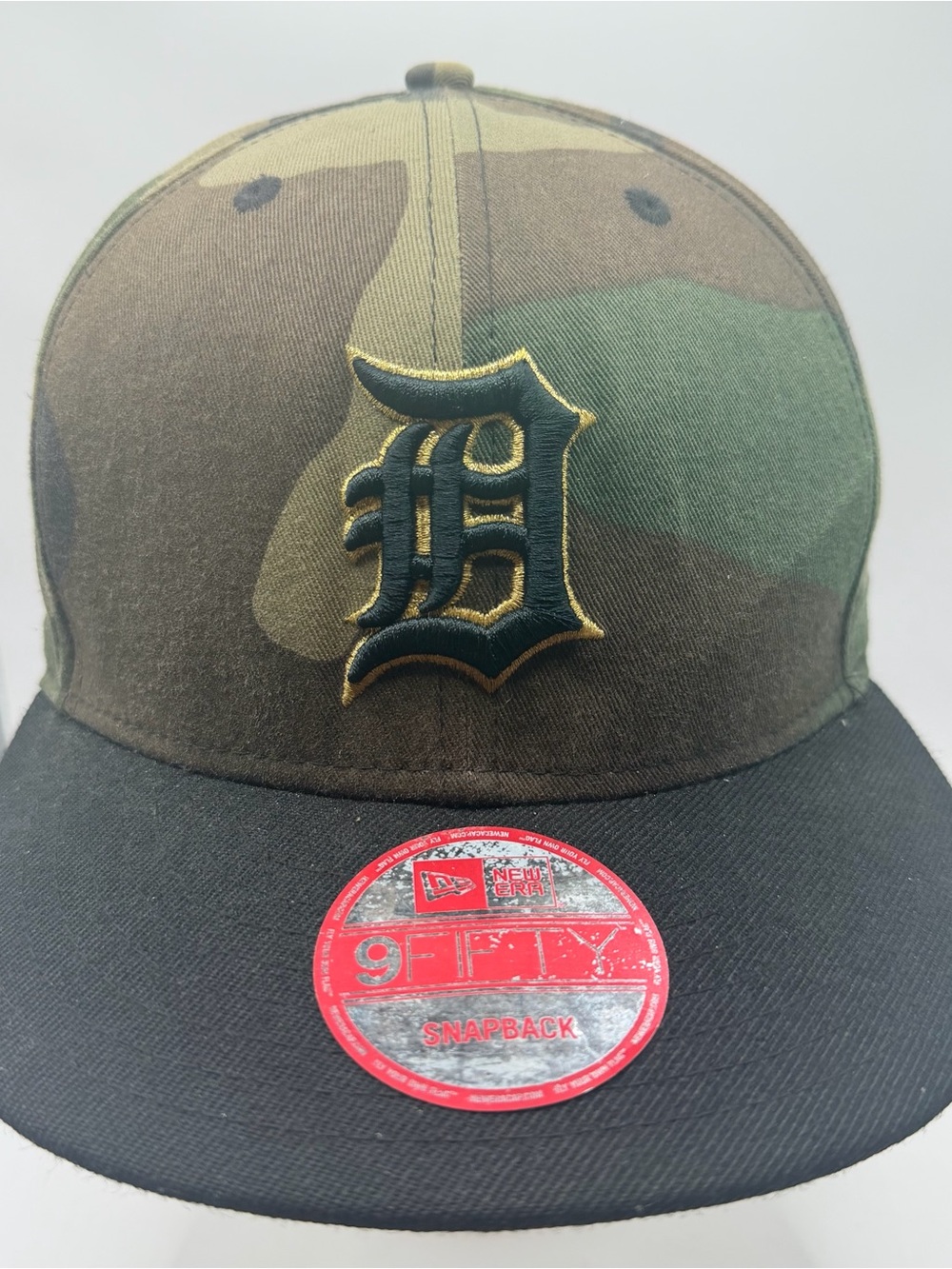 New Era 9fifty Detroit Tigers Hat SnapBack Woodland Camo MLB Baseball Cap